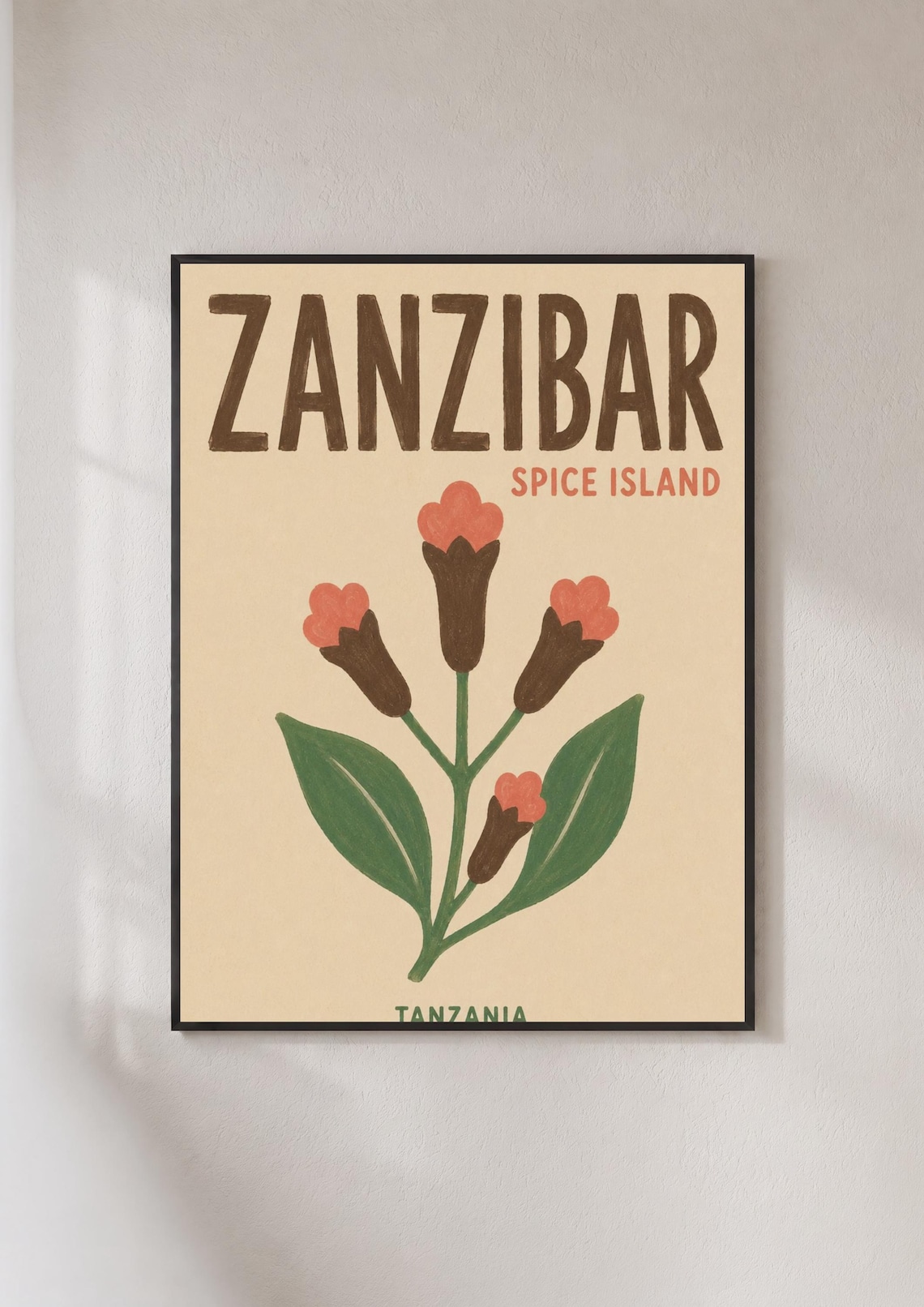 Zanzibar Spice Island Clove Plant Tanzania Africa Travel Poster