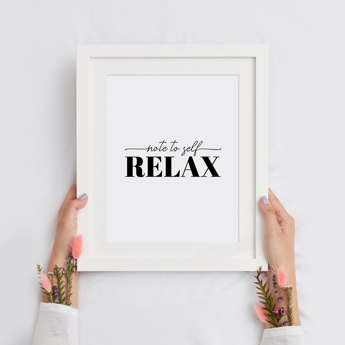 Note To Self Relax Daily Reminder Self Care Mindful Script Poster - Image 2