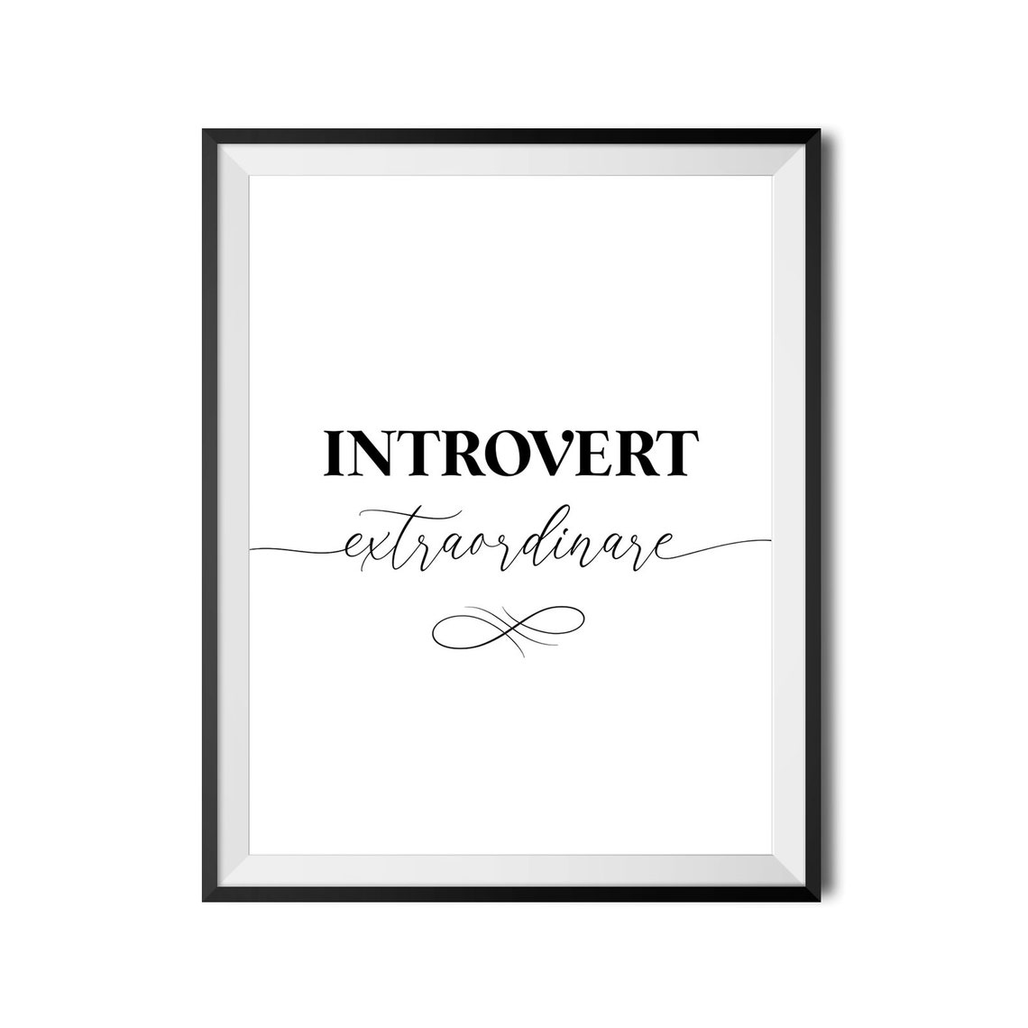 Introvert Extraordinaire Script Funny Quiet Bookish Quote Wall Art - Image 3