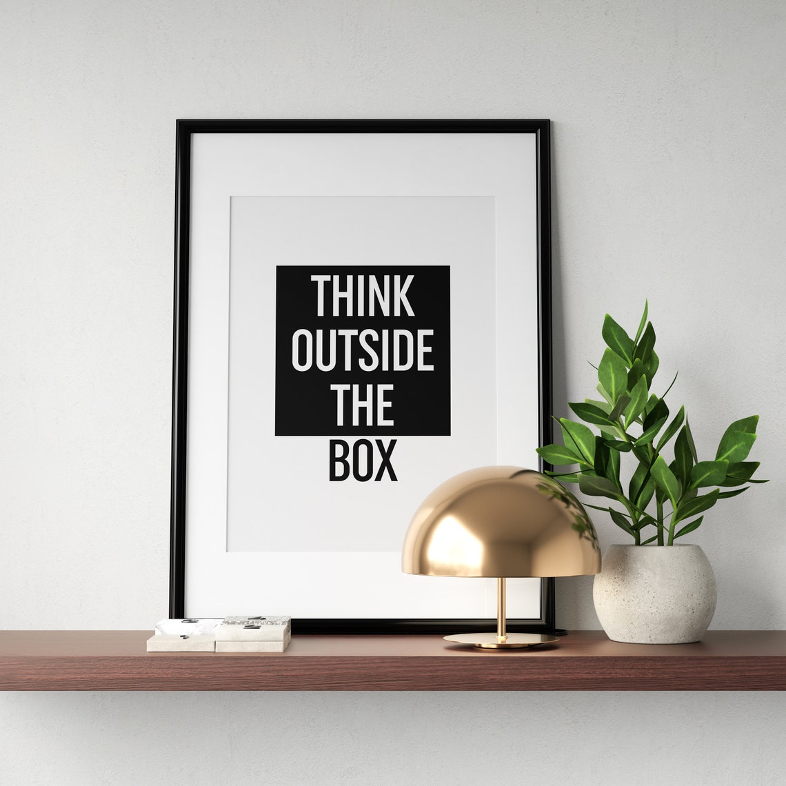 Think Outside The Box Bold Black White Office Motivation Poster - Image 3
