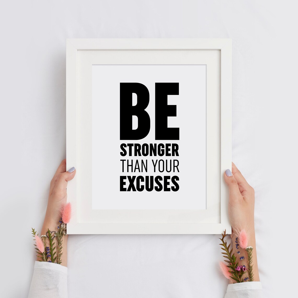 Be Stronger Than Your Excuses Gym Fitness Motivation Quote Poster - Image 2