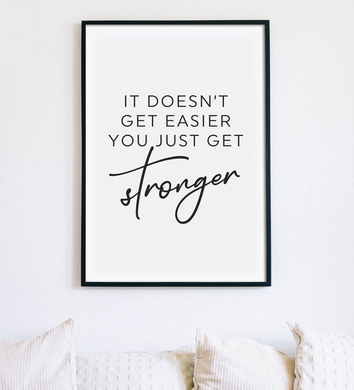 You Just Get Stronger Motivational Gym Fitness Bold Quote Poster - Image 2