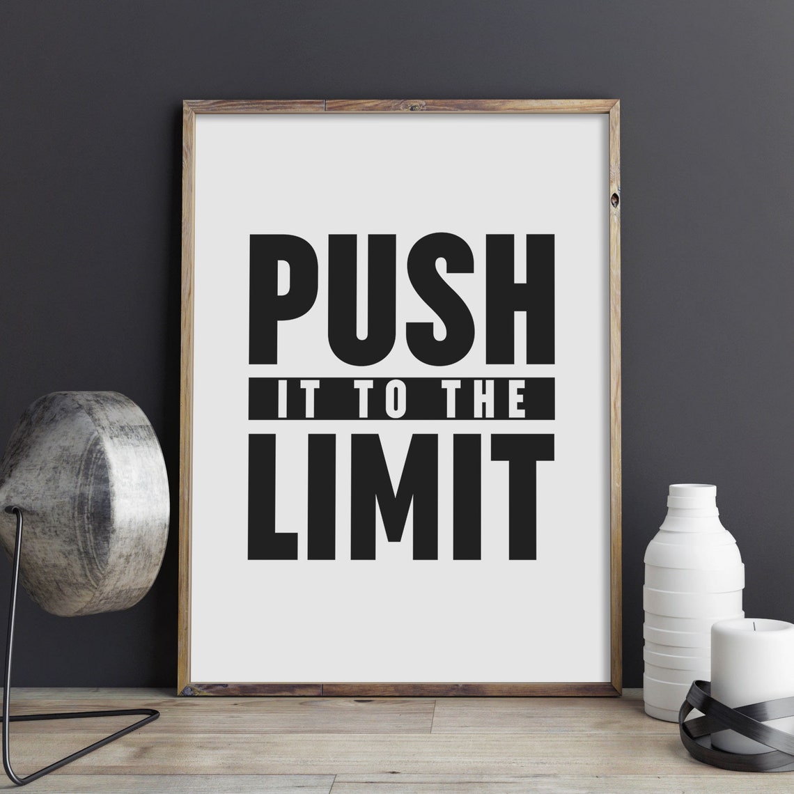 Push It to the Limit Bold Gym Typography Motivation Quote Poster - Image 2