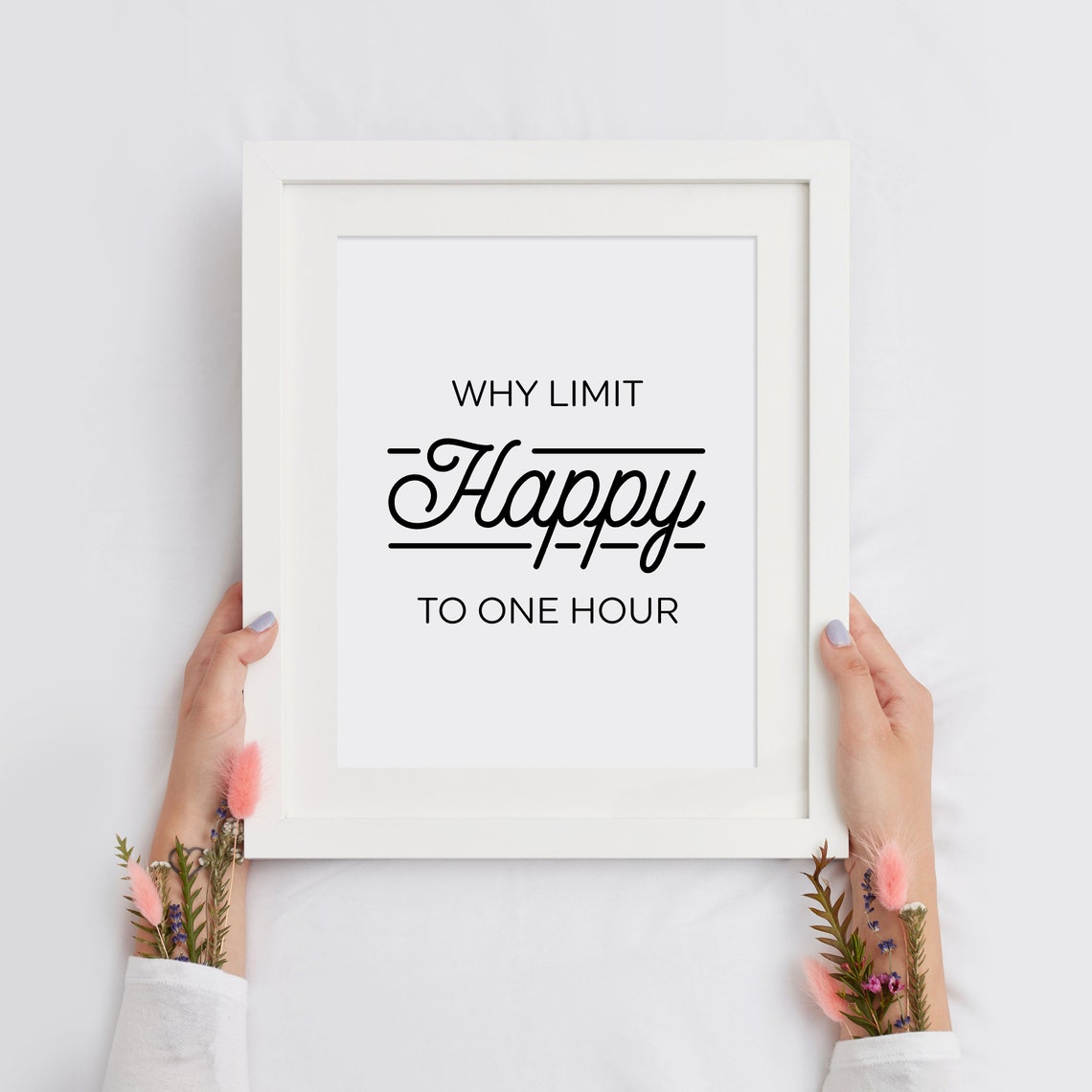 Why Limit Happy To One Hour Funny Happy Hour Quote Typography Poster - Image 4
