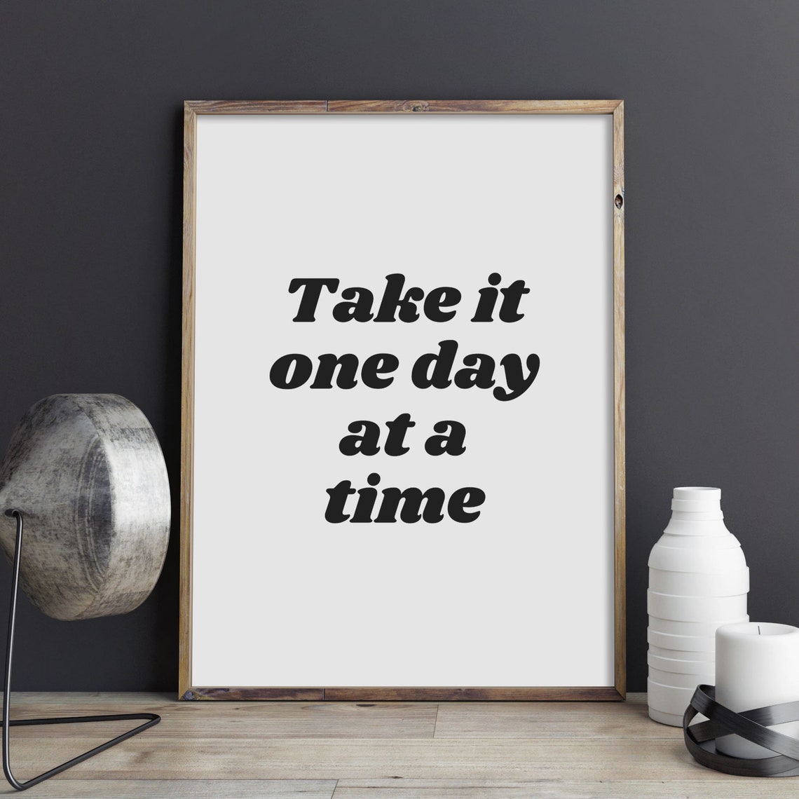 Take It One Day At A Time Retro Bold Typography Quote Poster - Image 3