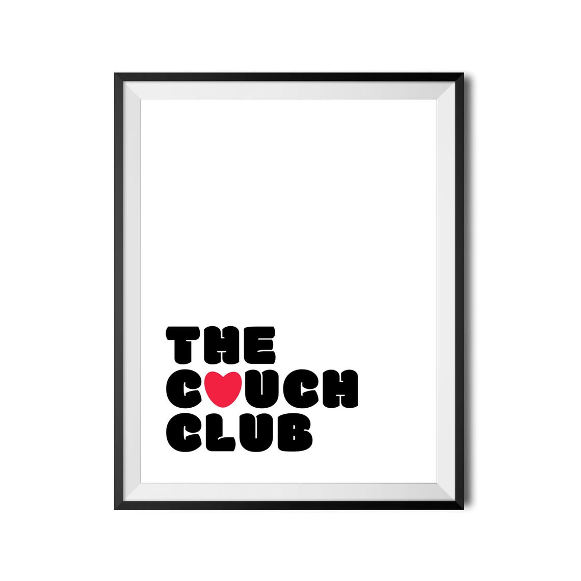 The Couch Club Funny Retro Heart Typography Living Room Poster - Image 4