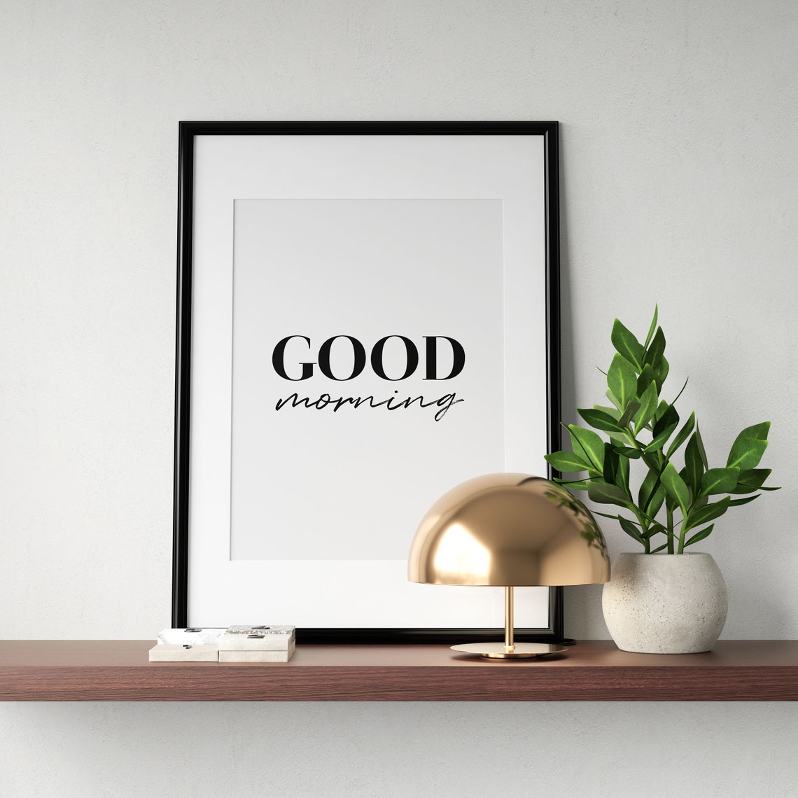 Good Morning Serif Script Typography Bedroom Wall Decor Poster - Image 3