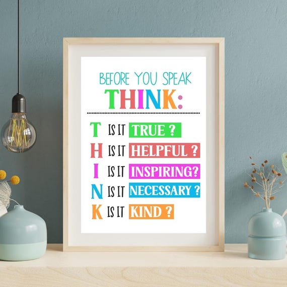 Before You Speak Calming Wall Art Posters Cafe Decor Home World Poster Design