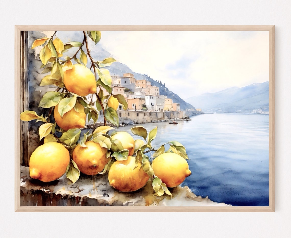 Positano Amalfi Coast Art Print Italy Watercolor Art Travel Gift Travel Poster Europe Painting Italian Coast Italian Riviera Artwork