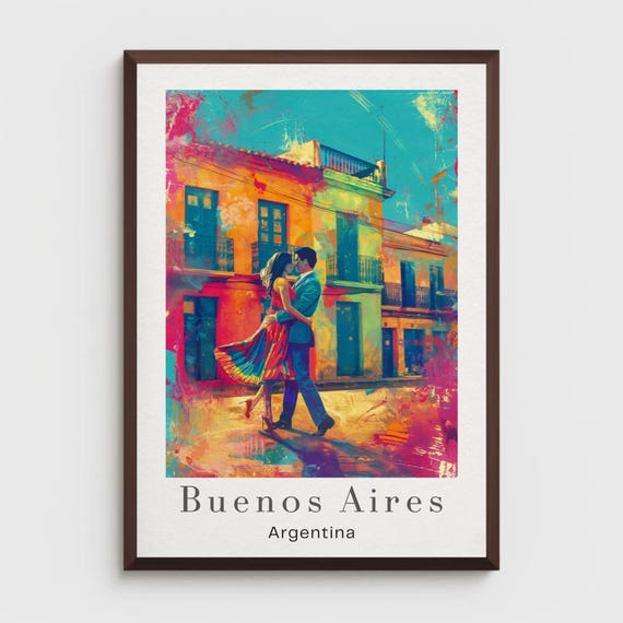 Buenos Aires Poster Print Retro Argentina Travel Art