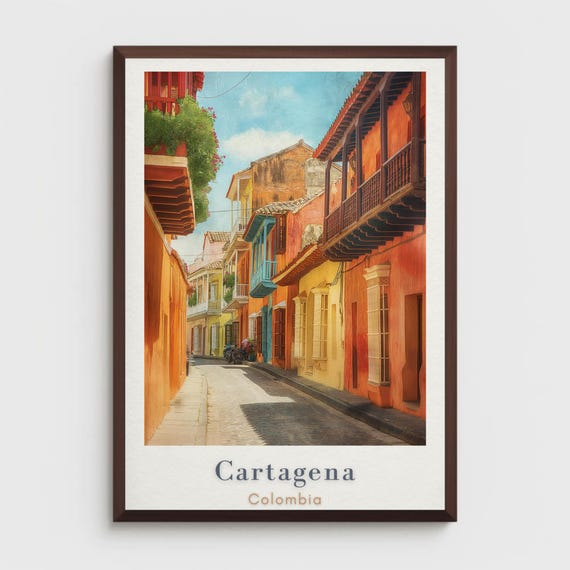 Cartagena Colombia Travel Poster Print South America Wall Art
