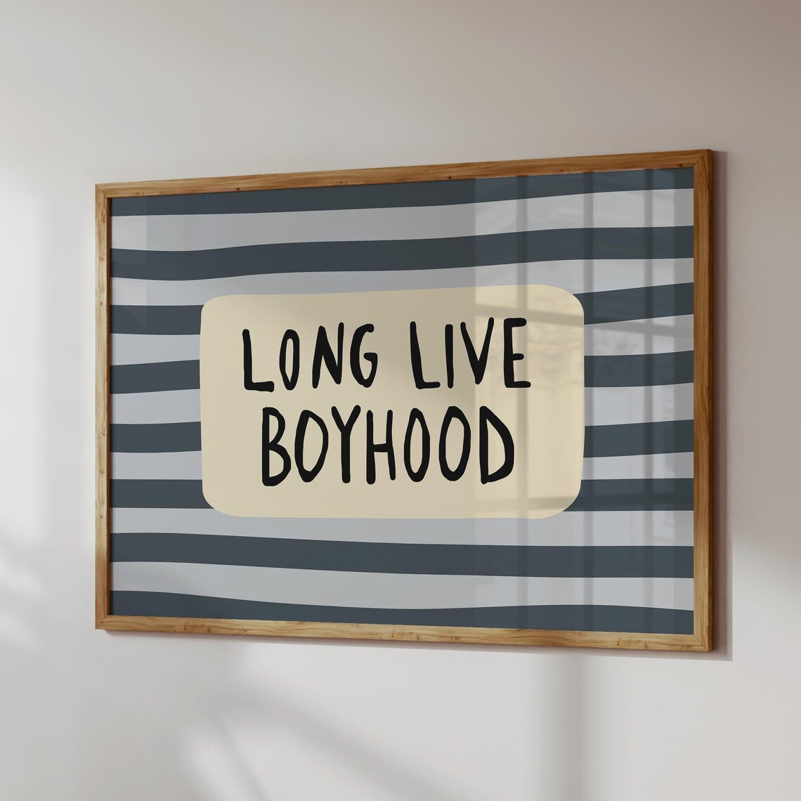 Long Live Boyhood Bold Striped Boys Room Kids Nursery Poster