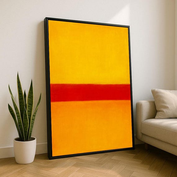 Bold Yellow Rothko Style Color Field Canvas Wall Art Print Modern Living Room Decor Statement Piece