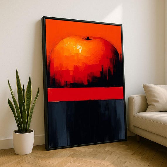 Bold Red Rothko Style Color Field Canvas Wall Art Print Modern Living Room Decor Statement Piece