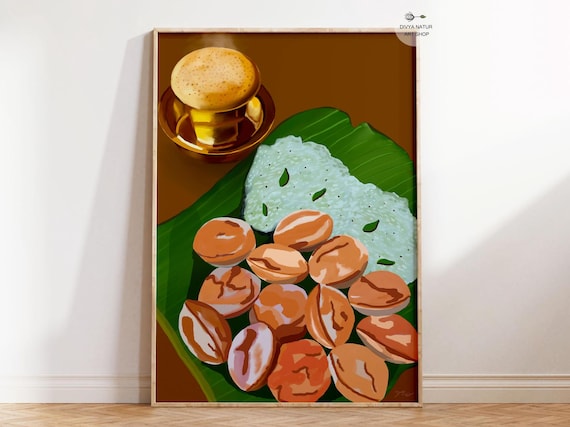 Paniyaram Filter Coffee South Indian Breakfast Kitchen Poster