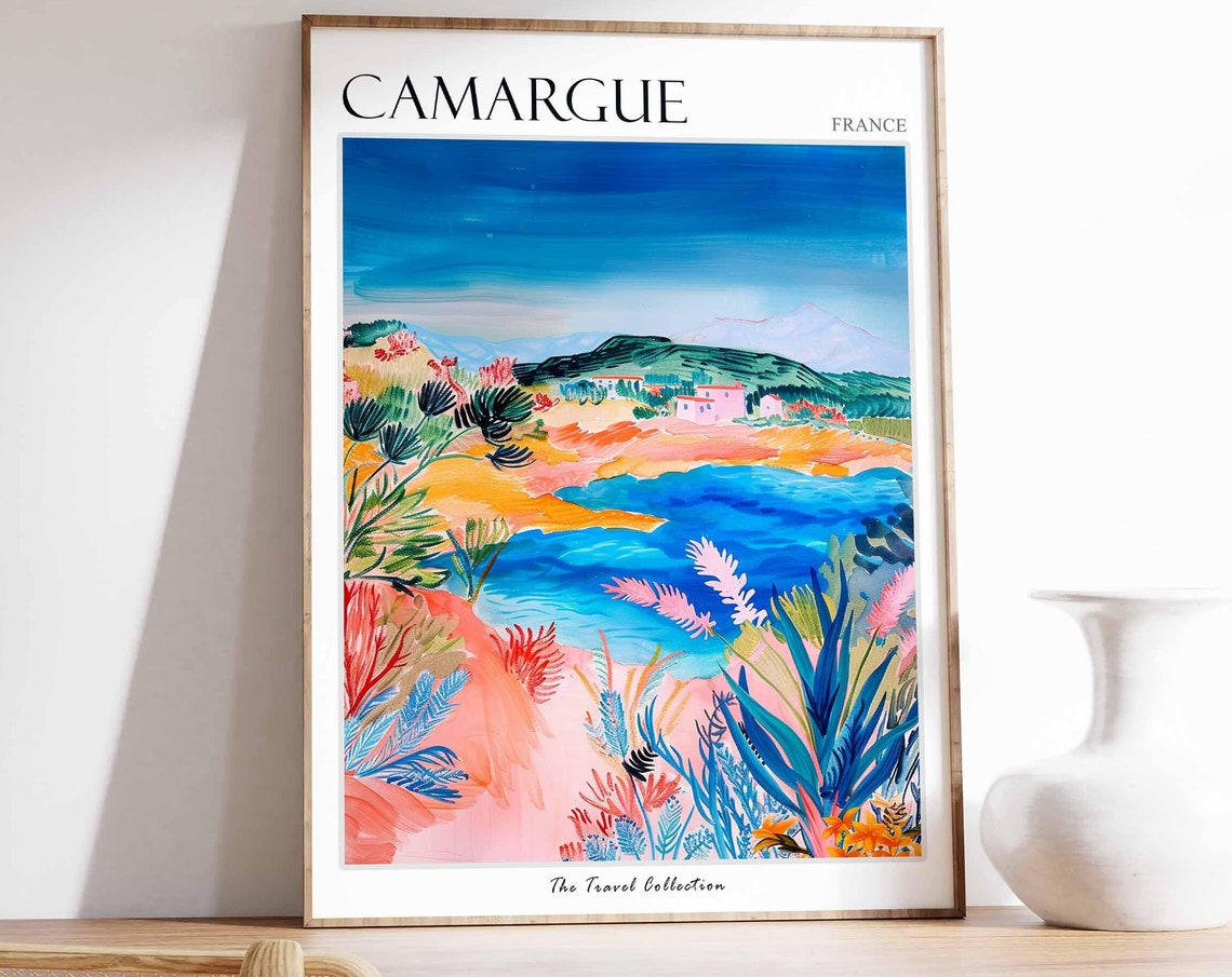 Camargue Poster France Travel Print French Decor Europe Travel Poster European Wall Art Camargue Gift Camargue Travel Poster