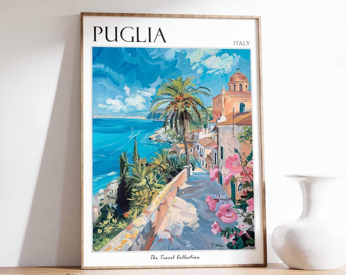 Puglia Poster Puglia Travel Print Italy Wall Art Italian Travel Print Italian Decor Italian Gift Puglia Wall Art