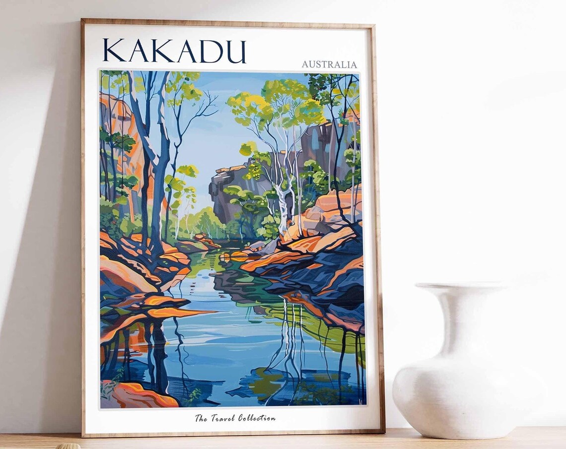 Kakadu Poster Australia Travel Print Australian Decor Oceania Travel Poster Oceanian Wall Art Kakadu Gift Kakadu Travel Poster