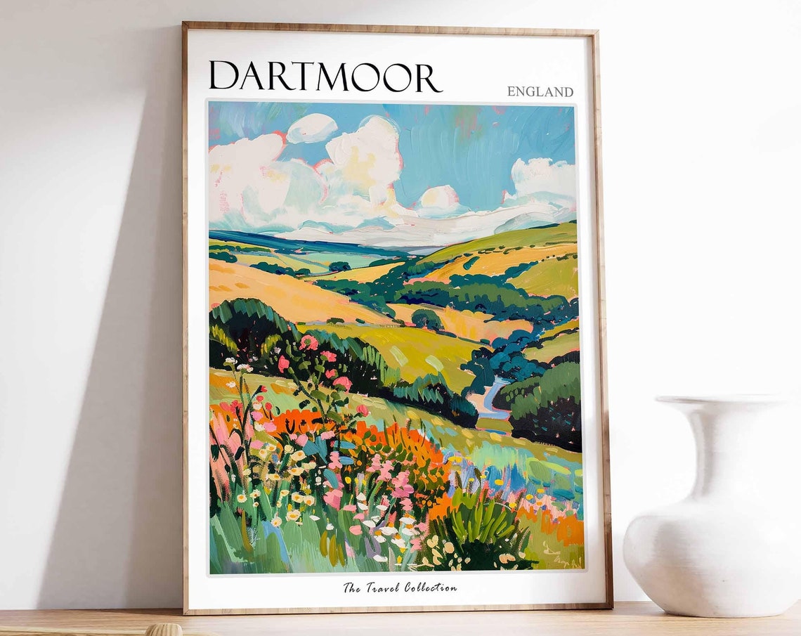 Dartmoor Poster England Travel Print Dartmoor Travel Art Dartmoor Wall Art England Travel Dartmoor Home Decor Dartmoor Travel Gift