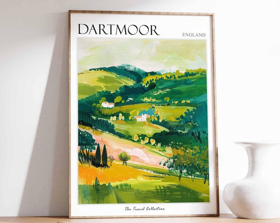 Dartmoor Poster England Travel Print Dartmoor Travel Art Dartmoor Wall Art England Travel Dartmoor Home Decor Dartmoor Travel Gift