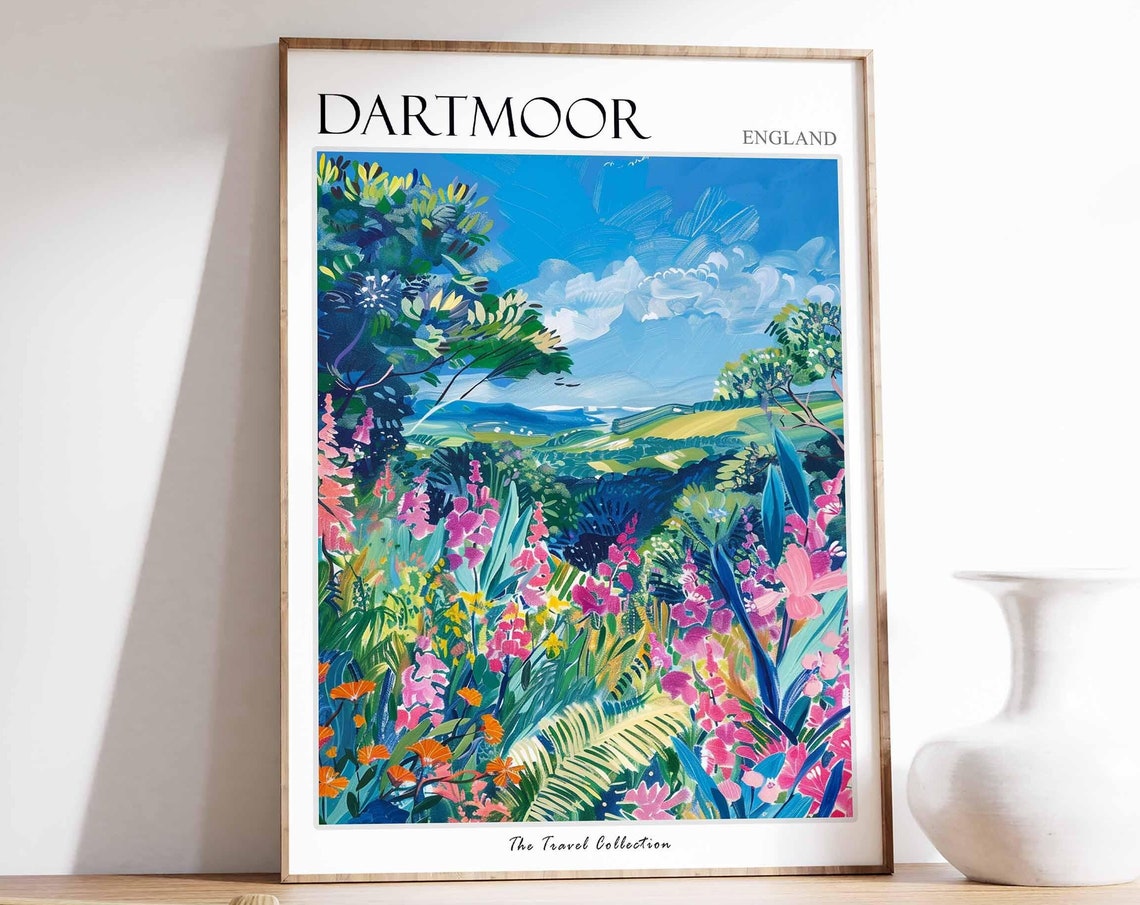 Dartmoor Poster England Travel Print Dartmoor Travel Art Dartmoor Wall Art England Travel Dartmoor Home Decor Dartmoor Travel Gift