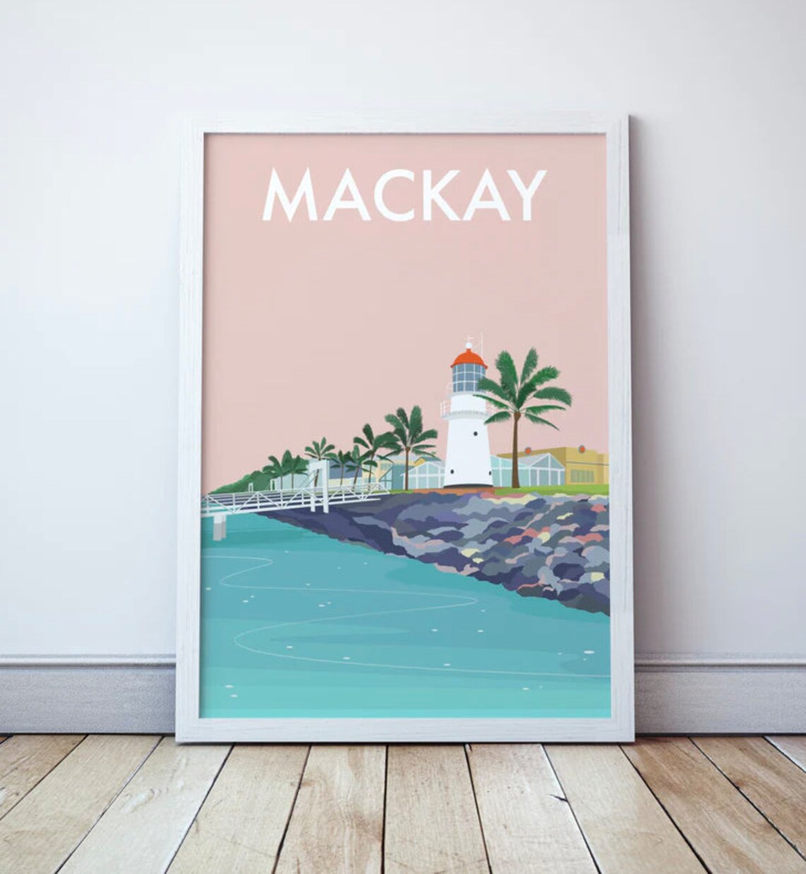 Mackay Lighthouse, Tropical Queensland Beach Illustration