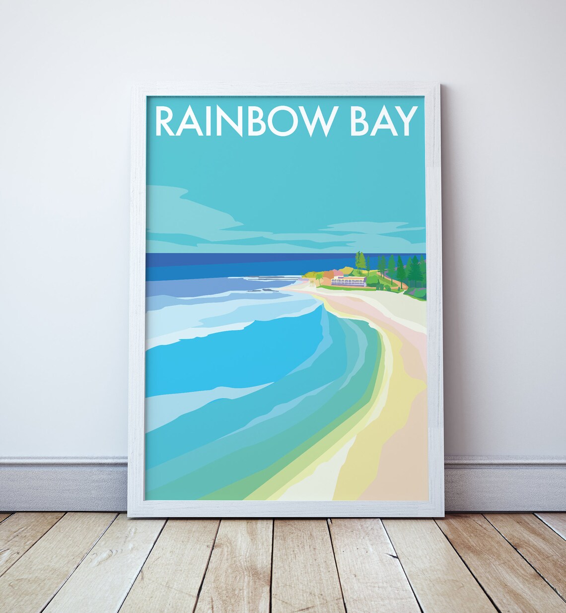 Rainbow Bay Beach, Gold Coast Travel Poster