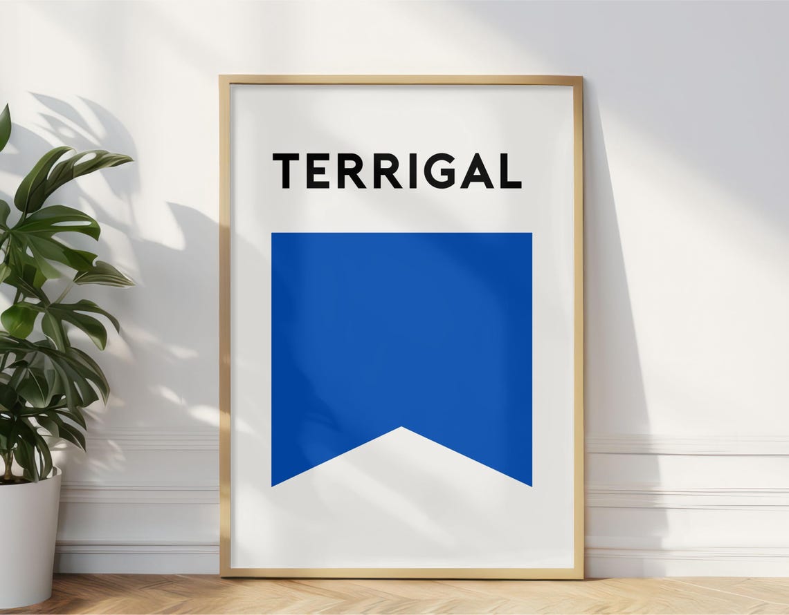 Terrigal Surf Lifesaving Beach Flag Coastal Minimalist Art Print