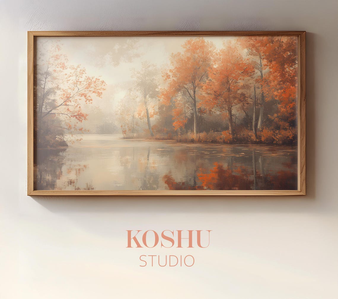 Japanese Autumn River Art Print