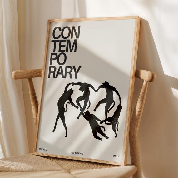 Funny Cats Dance Wall Art Henri Matisse Dancing Cat Lover Print Room Decor Mom Gift Modern