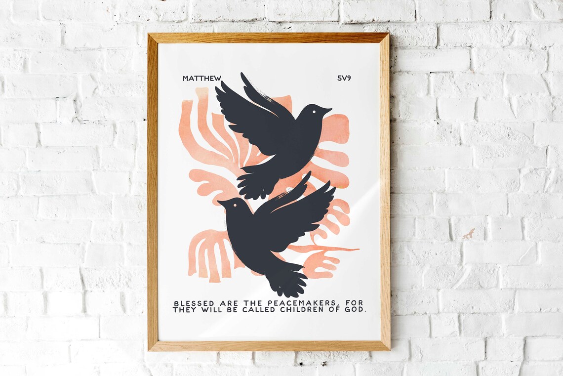 Blessed Are The Peacemakers Scripture Art Print - Image 2