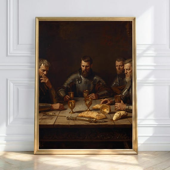 Gothic Castle Print Medieval Knights Council Dark Academia Decor
