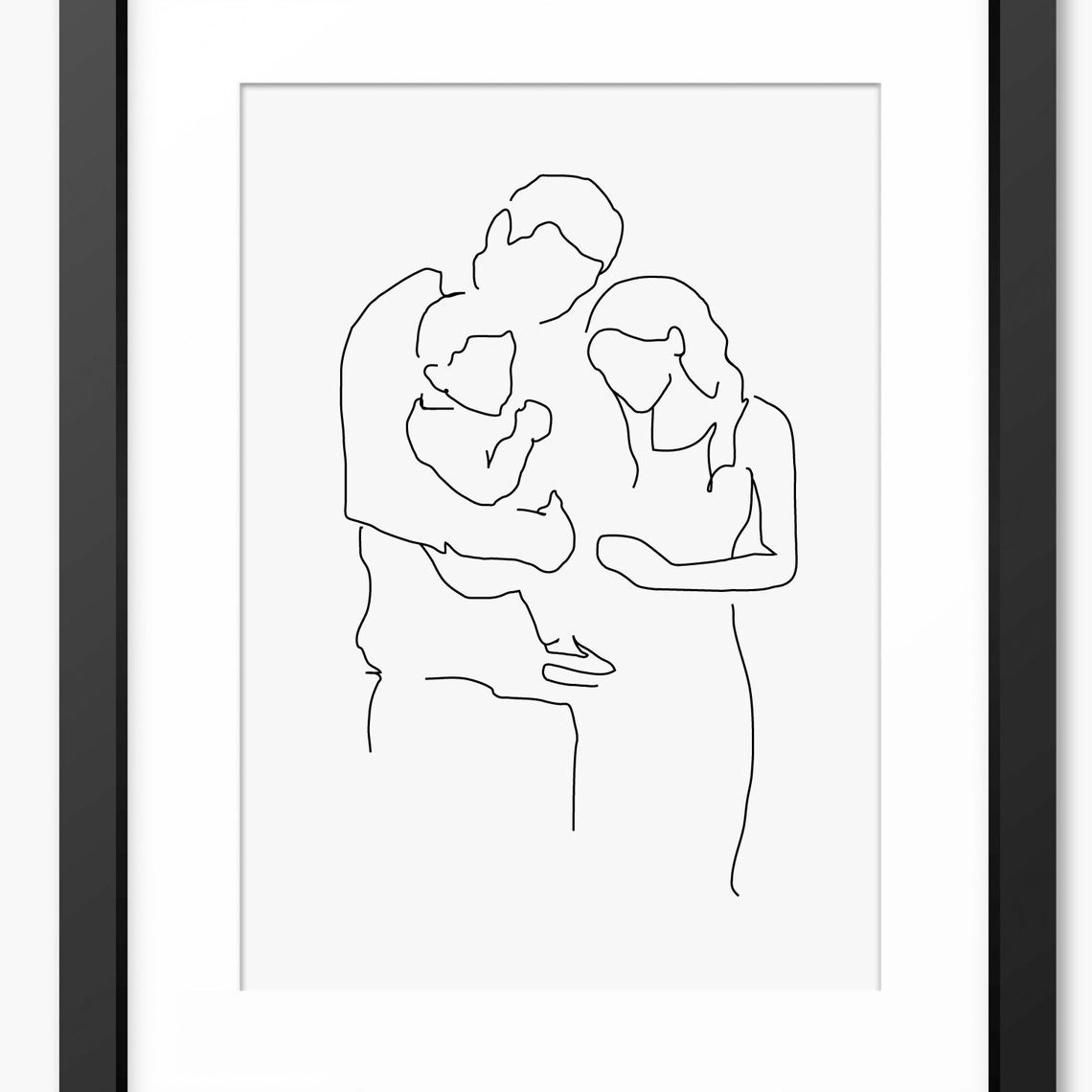 Family Print Family Line Art Family Wall Art New Baby Gift Family Portrait Love Print Mom And Dad Line Drawing Gifts For Her Mum