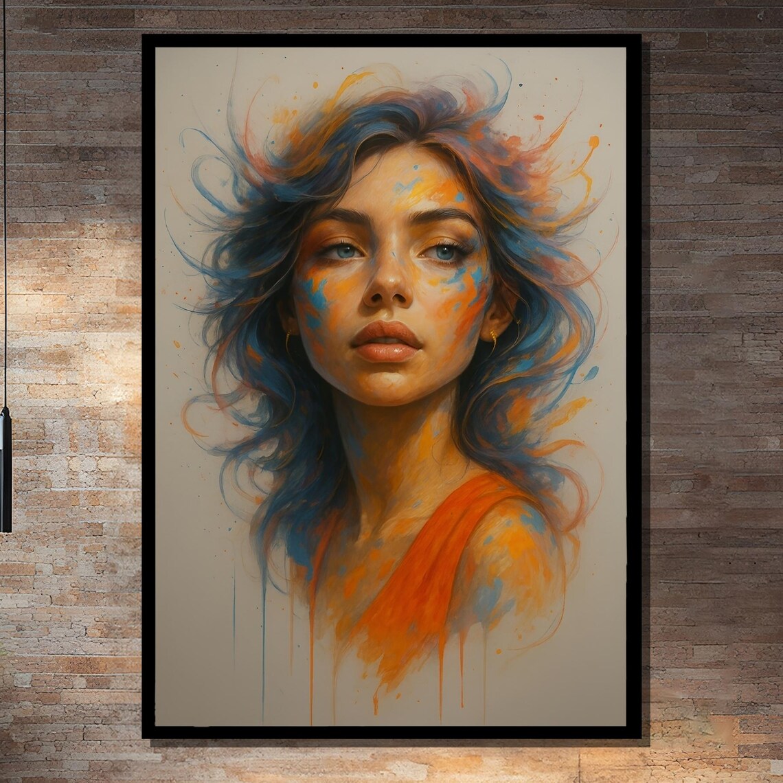 Expressive Woman Portrait With Color Splash