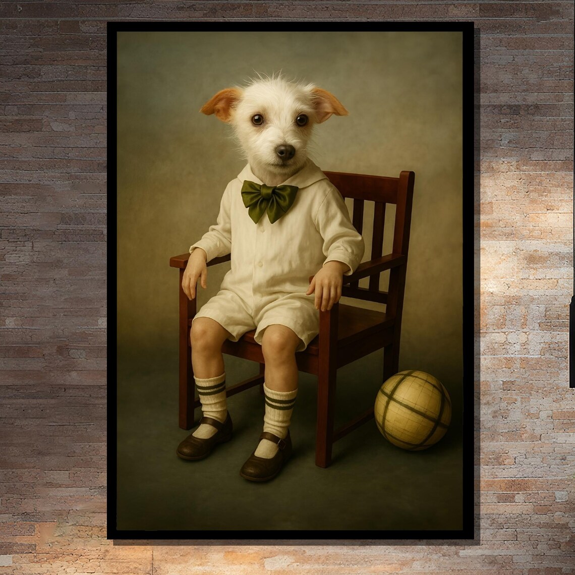 Vintage Dog Portrait, Whimsical Animal Art Print