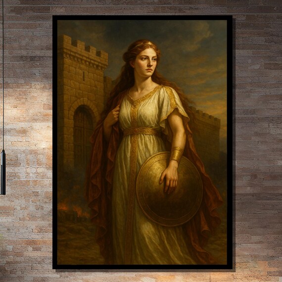 Heroic Woman By Castle Gate Art Print