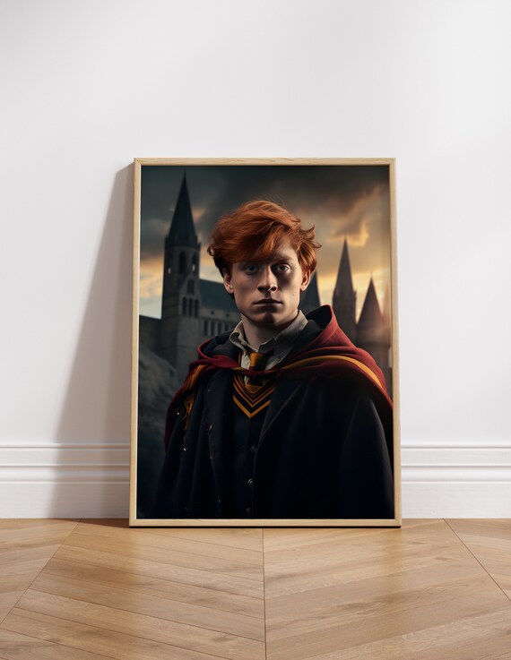 Ron Weasley Red Haired Wizard Portrait Castle Backdrop Poster