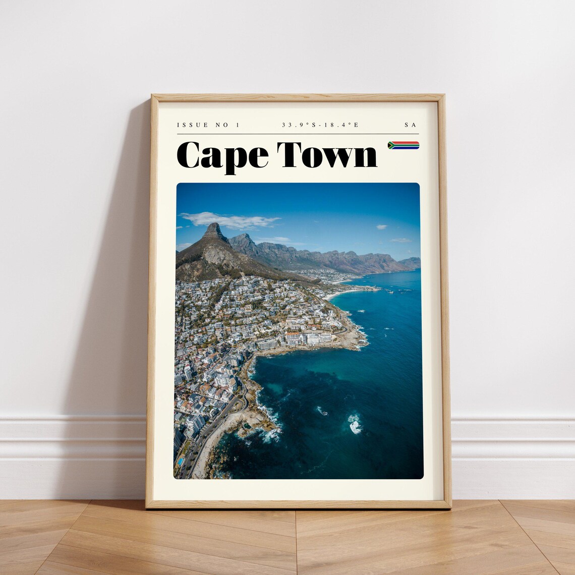 Cape Town South Africa Coastal Aerial Mountainside View Poster - Image 3