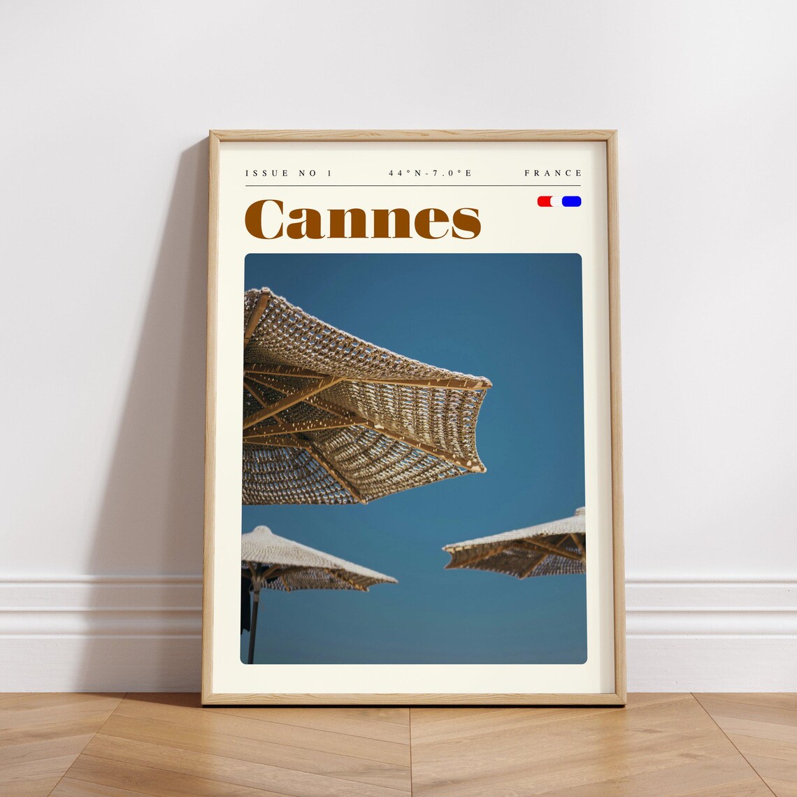 Cannes France Riviera Beach Parasols Bright Summer Day Poster - Image 3