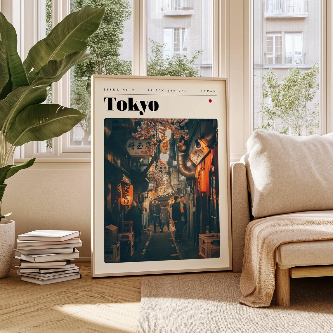 Tokyo Japan Lantern Lit Night Alley Izakaya Street Travel Poster