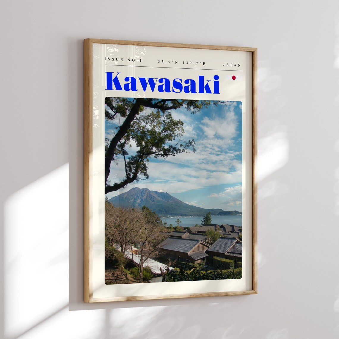 Kawasaki Volcano Traditional Village Houses Japan Travel Poster - Image 2