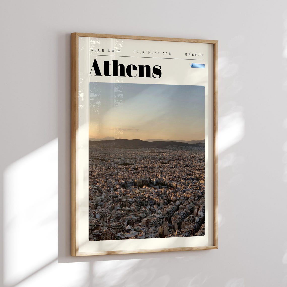 Athens Golden Sunset Cityscape Greece Issue 2 Retro Travel Poster - Image 2
