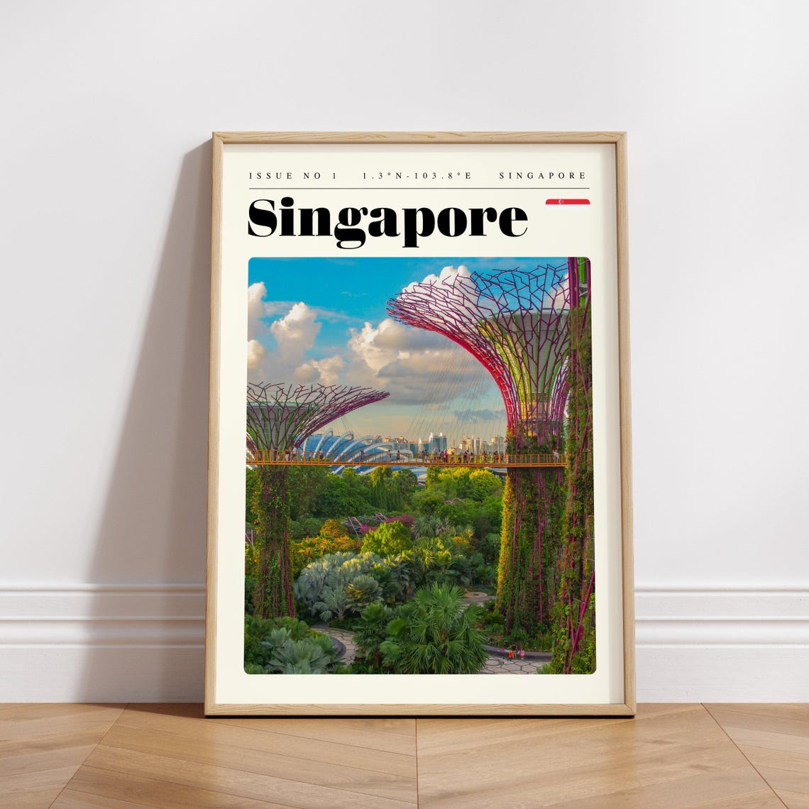 Singapore Vintage Travel Poster Featuring Gardens by the Bay Trees - Image 3
