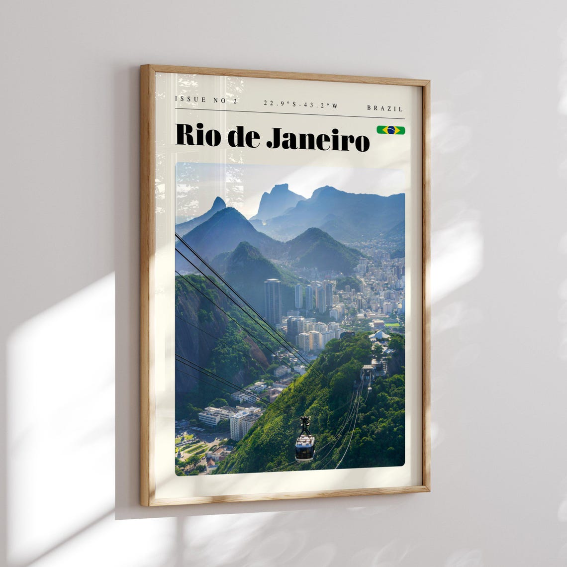 Rio de Janeiro Brazil Cable Car Ride Mountain City View Poster - Image 2