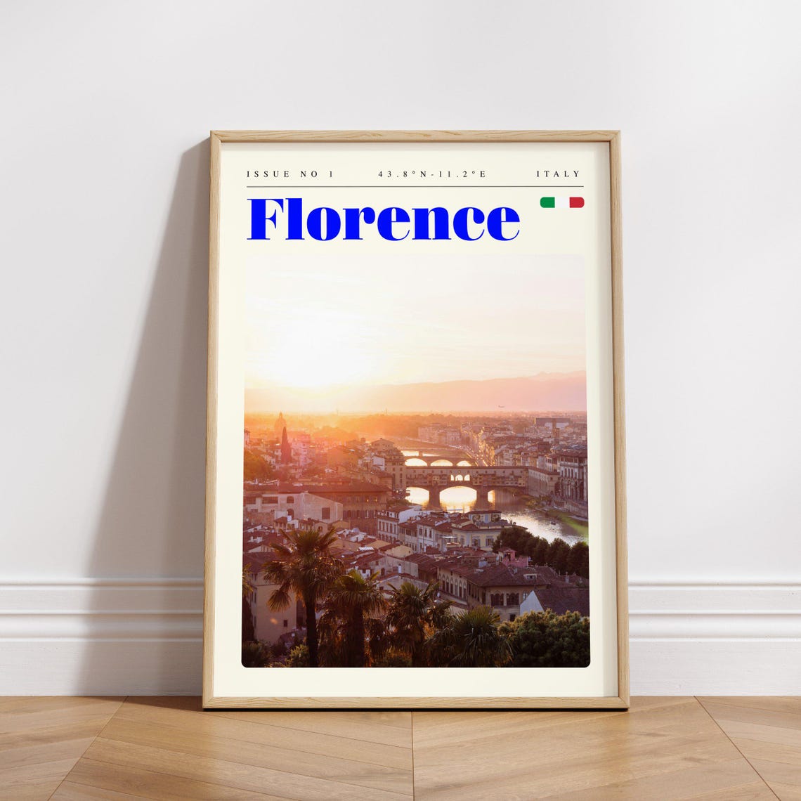 Florence Italy Arno River Ponte Vecchio Sunset Glow Travel Poster - Image 3