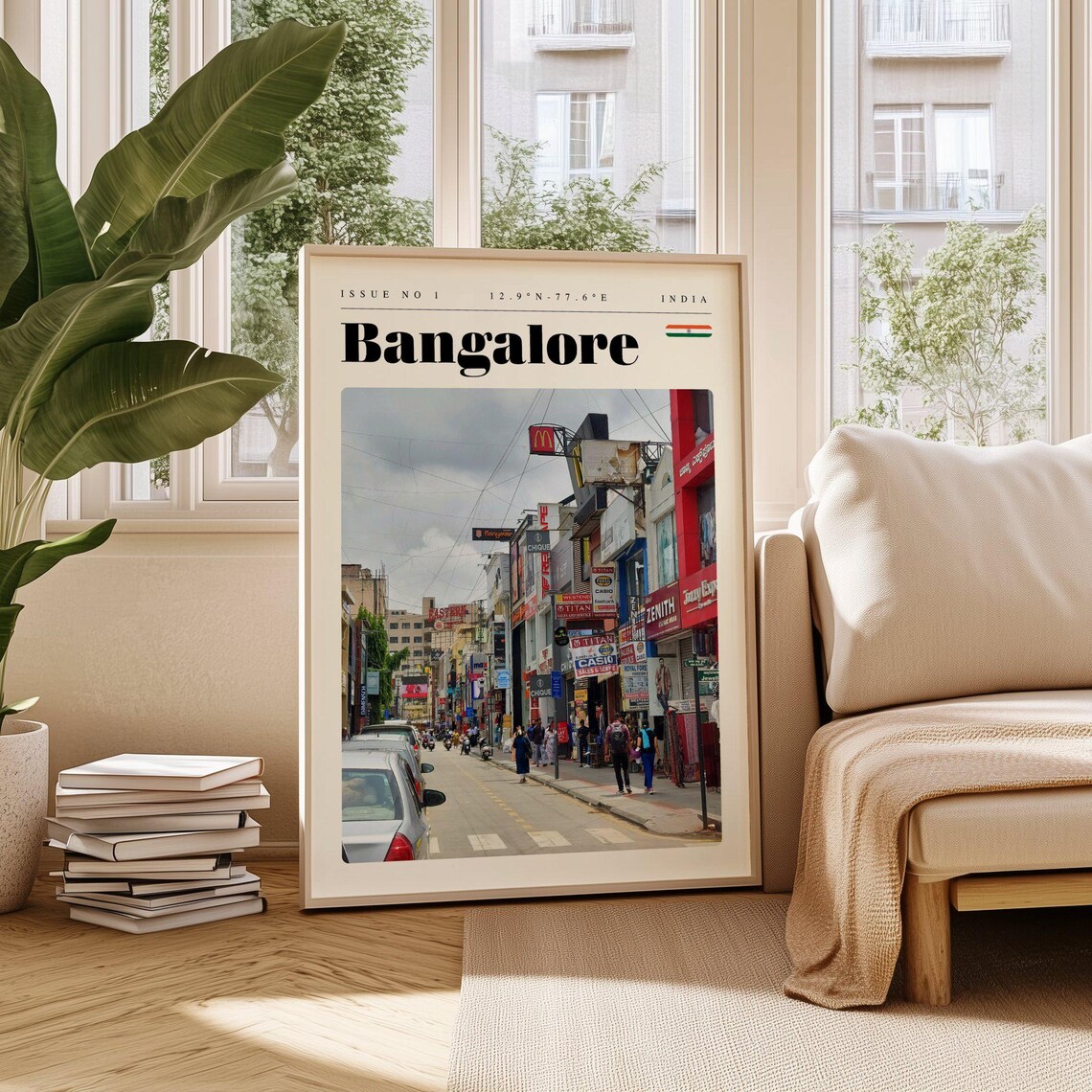 Bangalore India Bustling Commercial Street Vibrant City Poster