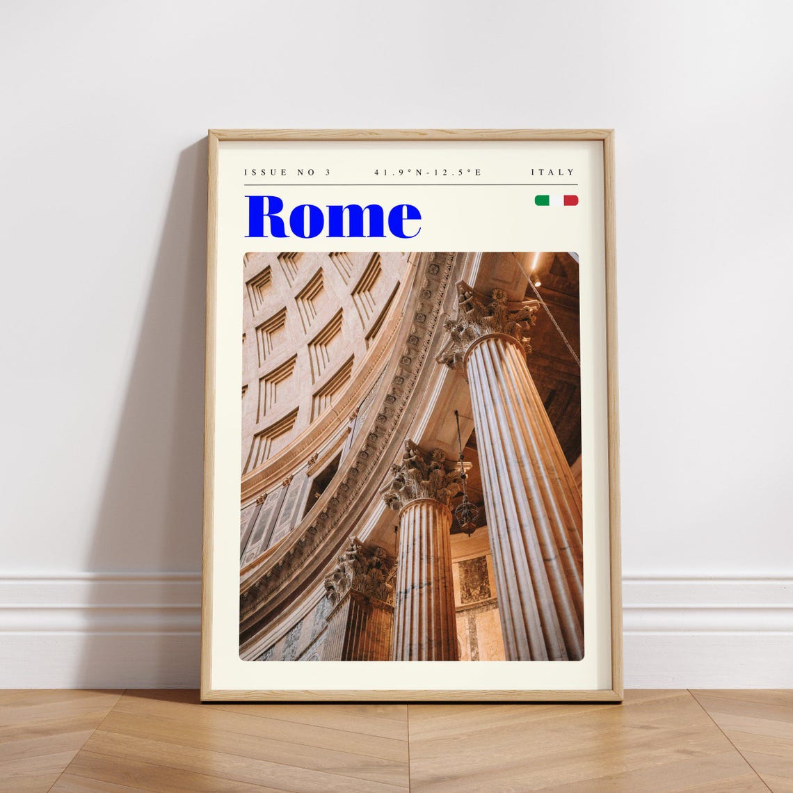 Rome Italy Pantheon Interior Coffered Dome Columns Travel Poster - Image 3