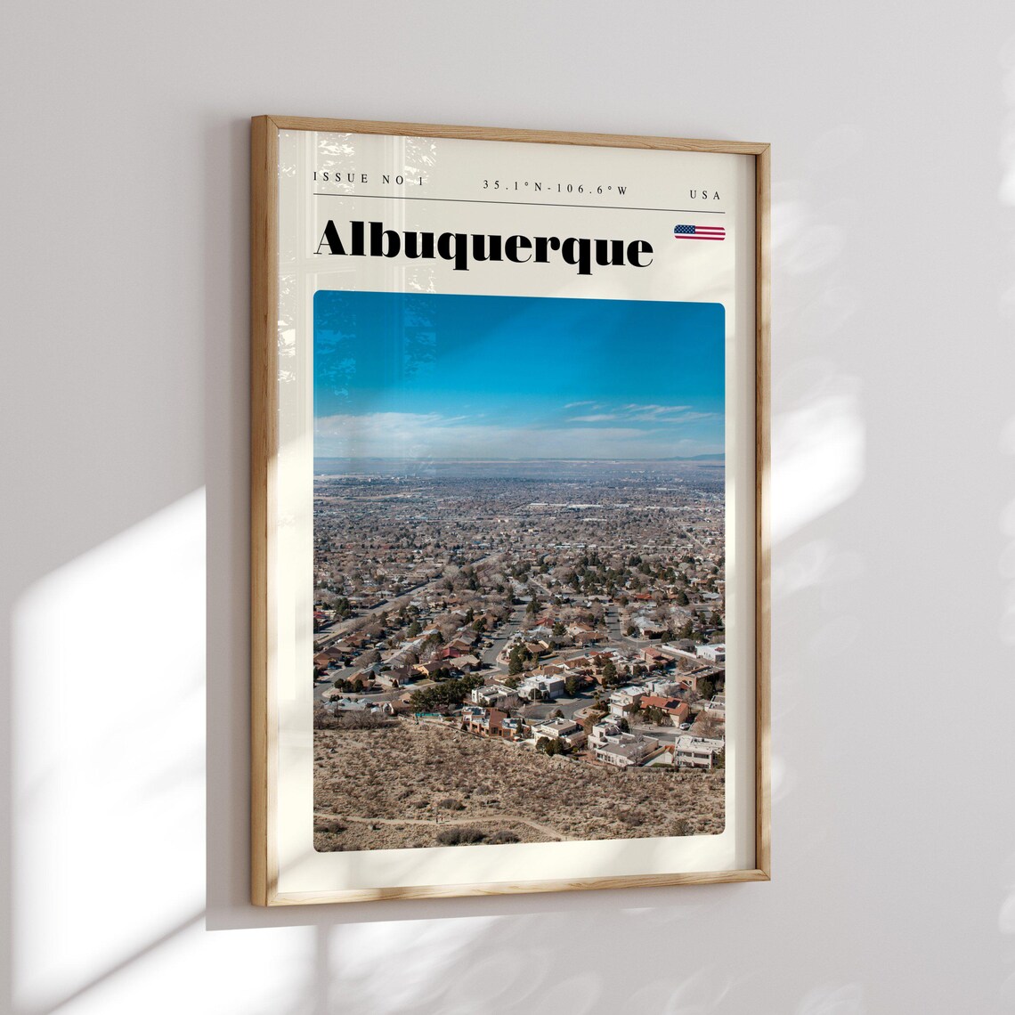 Albuquerque New Mexico Desert Aerial Vista Vintage Travel Poster - Image 2