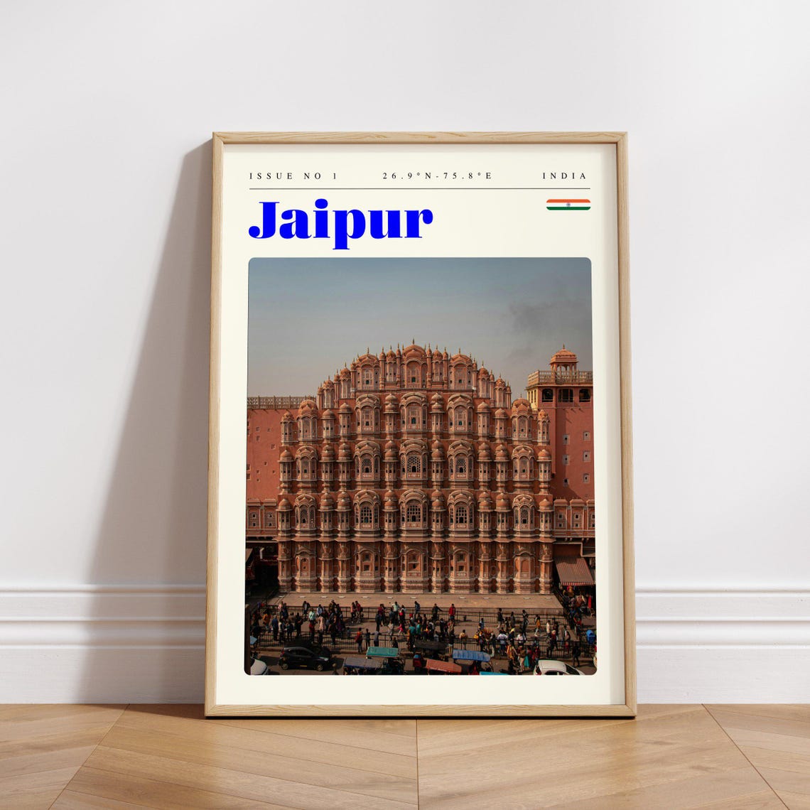 Jaipur India Hawa Mahal Pink Palace Facade Modern Travel Poster - Image 3