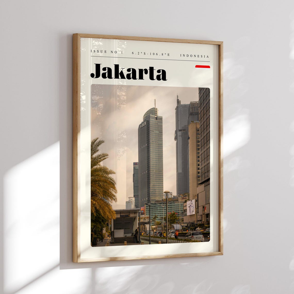 Jakarta Indonesia Downtown Skyscraper Street Palm View Poster - Image 2